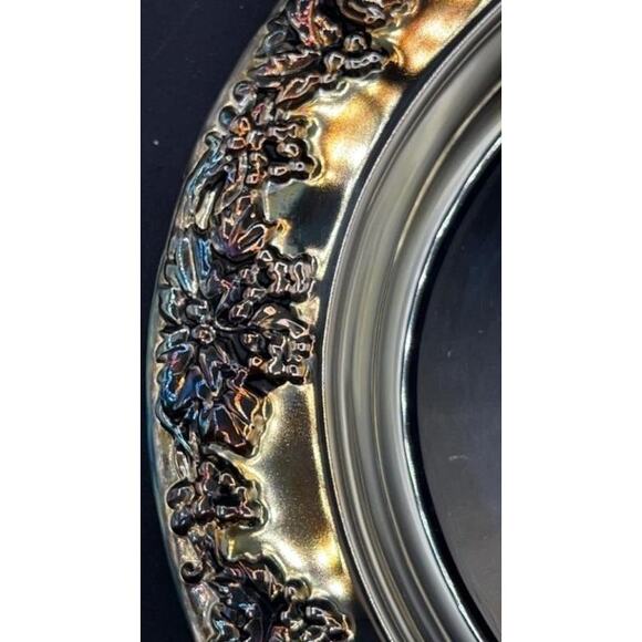 1980s Godinger Silver Plated Grape Oval Relish Tray w/ Glass Insert 16x12 VTG - Picture 7 of 15